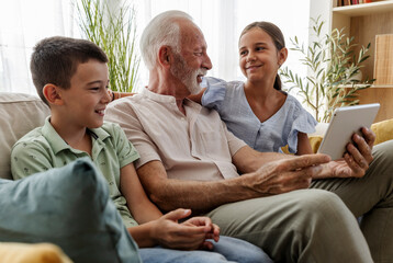Grandpa enjoys time with his grandkids