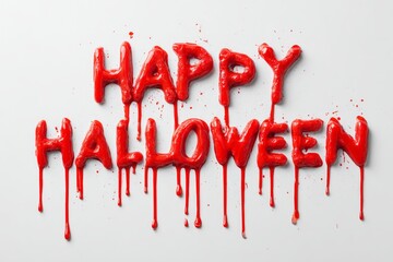 Spooky and festive halloween greeting created with dripping red slime, perfect for holiday projects