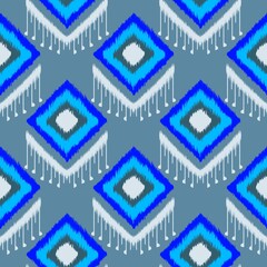 Abstract Ethnic Ikat Fabric Design.
