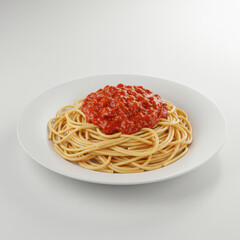 Italian Pasta Dish Isolated On Clean White Background
