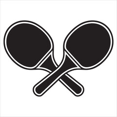 Crossed Table Tennis Rackets Vector Icon