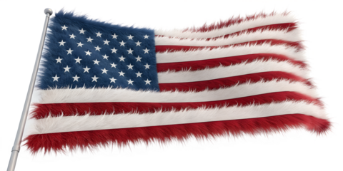 Waving United States flag with red stripes, white stars, and blue field symbolizing freedom and democracy. Iconic American patriotic banner for history, culture, and national pride themes.