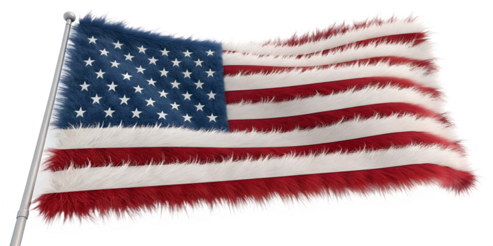 Waving United States flag with red stripes, white stars, and blue field symbolizing freedom and democracy. Iconic American patriotic banner for history, culture, and national pride themes.