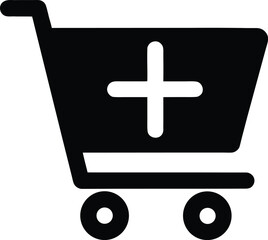 Fototapeta premium Add To Cart Icon Silhouette Vector Art Illustration