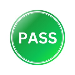 A green pass round badge type icon 