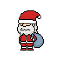 Obraz premium SANTA CLAUS CUTE PIXEL ART