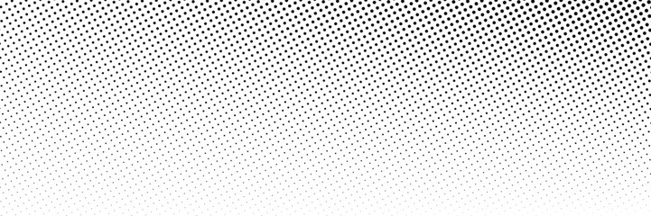 Monochrome raster printing, abstract vector halftone background. Black and white dot texture.