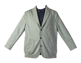 Fototapeta premium Light gray blazer with dark blue shirt inside