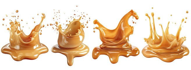 Caramel or coffee drink splashes