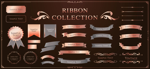 Luxury Gold Ribbon Vector Set for Decoration & Design