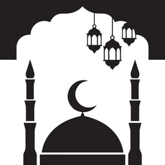 Islamic Mosque Vector Design for Ramadan and Eid"