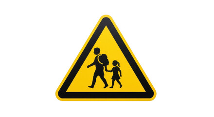 Pedestrian crossing warning isolated on transparent background transparent background
