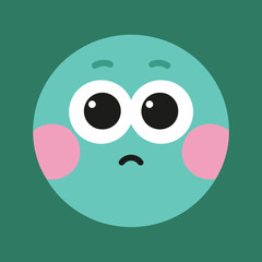 A sad and worried cartoon face icon with a downturned mouth and wide, anxious eyes, set against a solid background.