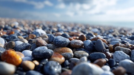 Close-up beach pebbles