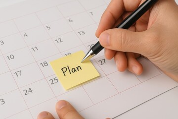 Organizing a future plan office desk lifestyle indoor close-up productivity