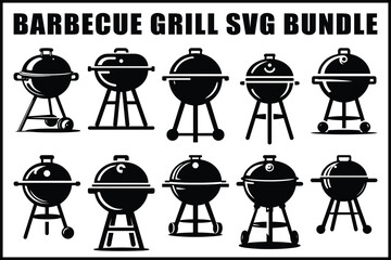Black Barbecue Grill SVG Set