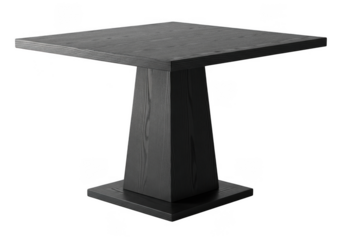 Dark stone pedestal table isolated on transparent background