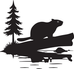 silhouette of rat in the jungle side 