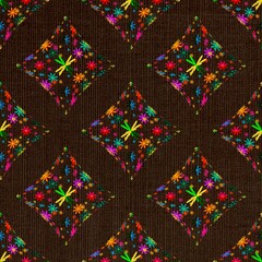 Colorful Floral Diamond Embroidery Pattern