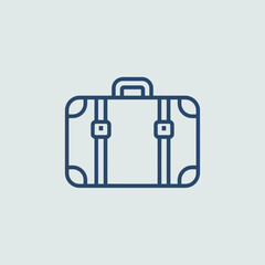 Travel Suitcase Icon Vector – Luggage Bag Outline Illustration