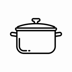 Cooking Pot Icon Vector Kitchen Utensil Illustration