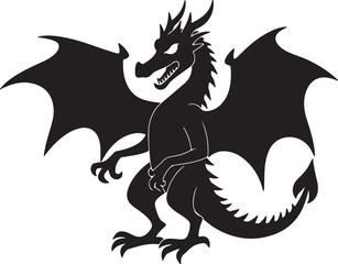 vector illustration of a dangerous dragon with white background