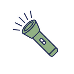 Flashlight Icon Vector Torch Light Portable Lamp Illustration