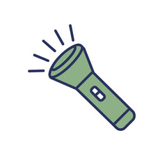 Flashlight Icon Vector Torch Light Portable Lamp Illustration