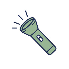 Flashlight Icon Vector Torch Light Portable Lamp Illustration