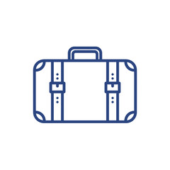 Travel Suitcase Icon Vector – Luggage Bag Outline Illustration