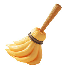 Cartoon broom with wooden handle