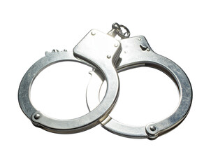 Closed Metal Handcuffs Security Concept