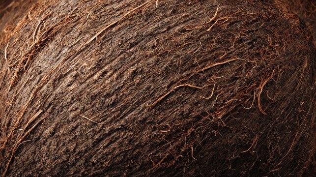 Close-up coconut husk texture
