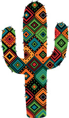 Vibrant geometric cactus pattern