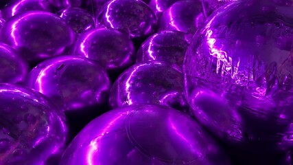 Shiny Purple Reflective Spheres Video - Powered by Adobe