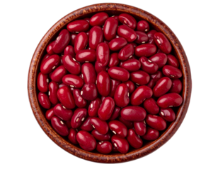 Kidney Bean Abundance: An overhead shot captures a full wooden bowl brimming with vibrant, healthy kidney beans, a staple in global cuisines and a source of nutritious goodness.