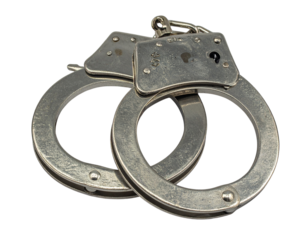 Metal Handcuffs Isolated on White Background