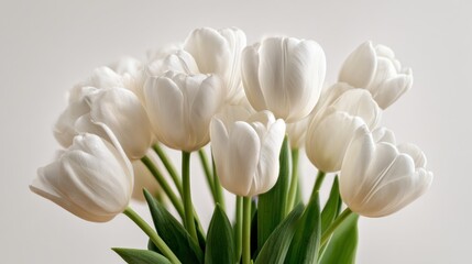 Fototapeta premium Close-up of a bouquet of white tulips