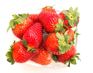 fresh appetizing strawberries on a white background