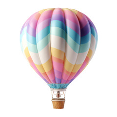 Naklejka premium Colorful Pastel Hot Air Balloon Floating in Bright Sky with 3D Cartoon Style Design