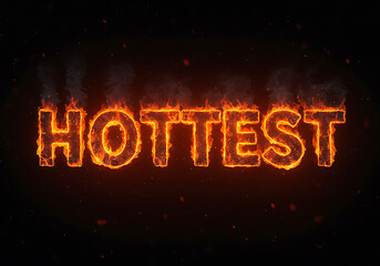 Dramatic image of the word "HOTTEST" rendered in a fiery, burning text effect.