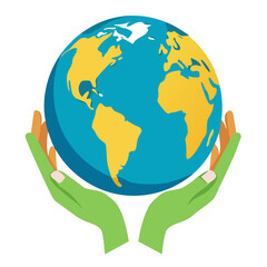 Protect our beautiful planet with nurturing hands, a symbol of global unity and environmental care, this image promotes sustainable practices for a healthier future