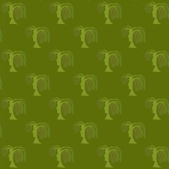 Emerald Nature Muse seamless pattern with apples