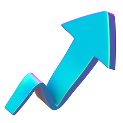 3d blue arrow zigzag growth