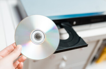Close up of a  disc in a video player.