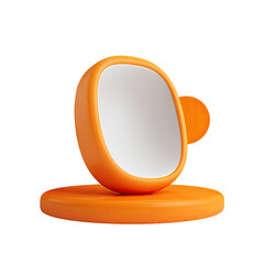 Obraz premium 3D Render of an orange coffee cup with white interior on orange base