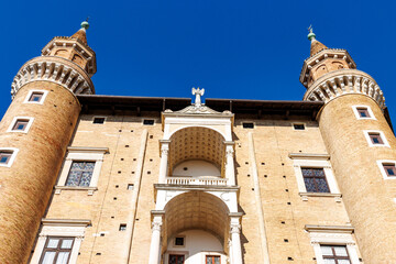 Fototapeta premium Exterior of the Palazzo Ducale (Ducal Palace) in Urbino, Marche, Italy, Europe