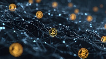 Innovative digital tech network with blockchain tokens, global crypto asset exchange, secure and versatile financial platform, modern finance ecosystem and concepts.