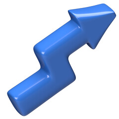3d blue arrow rising business chart
