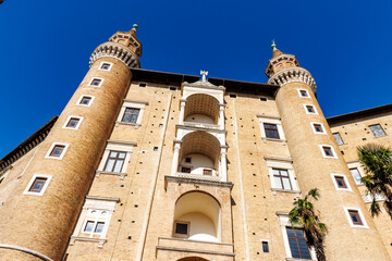 Exterior of the Palazzo Ducale (Ducal Palace) in Urbino, Marche, Italy, Europe